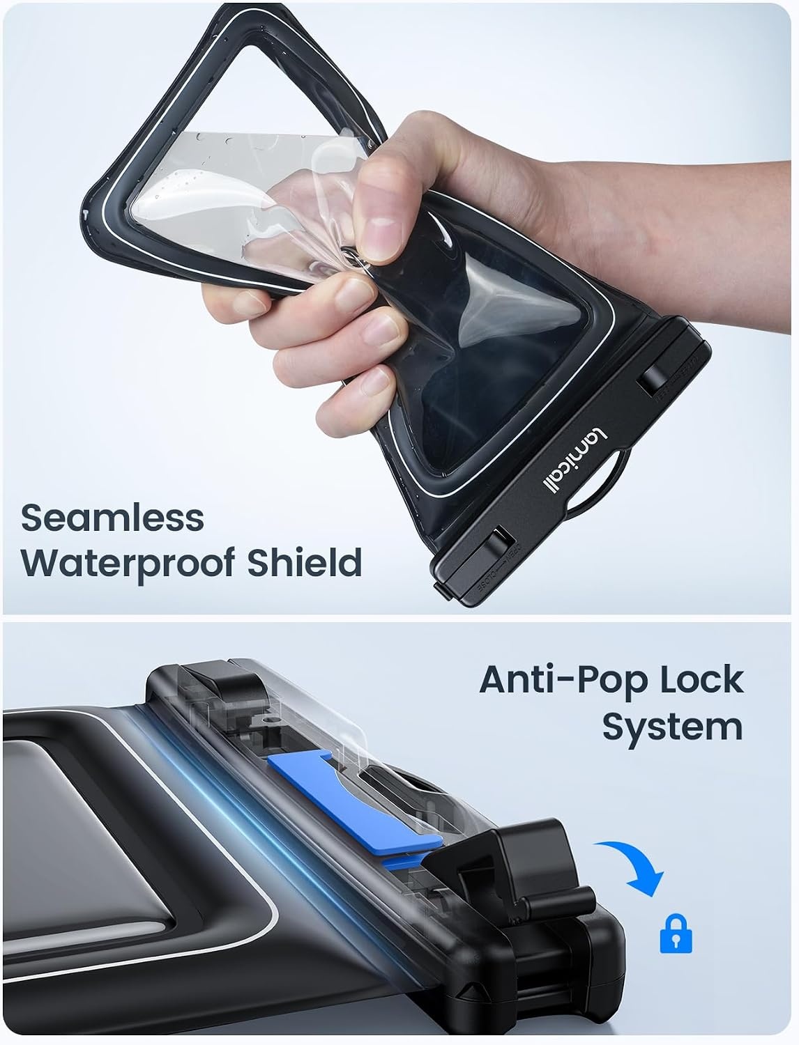 image:imageLamicall IP68 Floating Waterproof Phone Pouch amp Shower Phone Holder