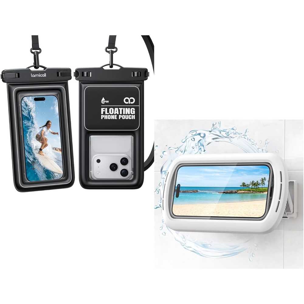 image:imageLamicall IP68 Floating Waterproof Phone Pouch amp Shower Phone Holder
