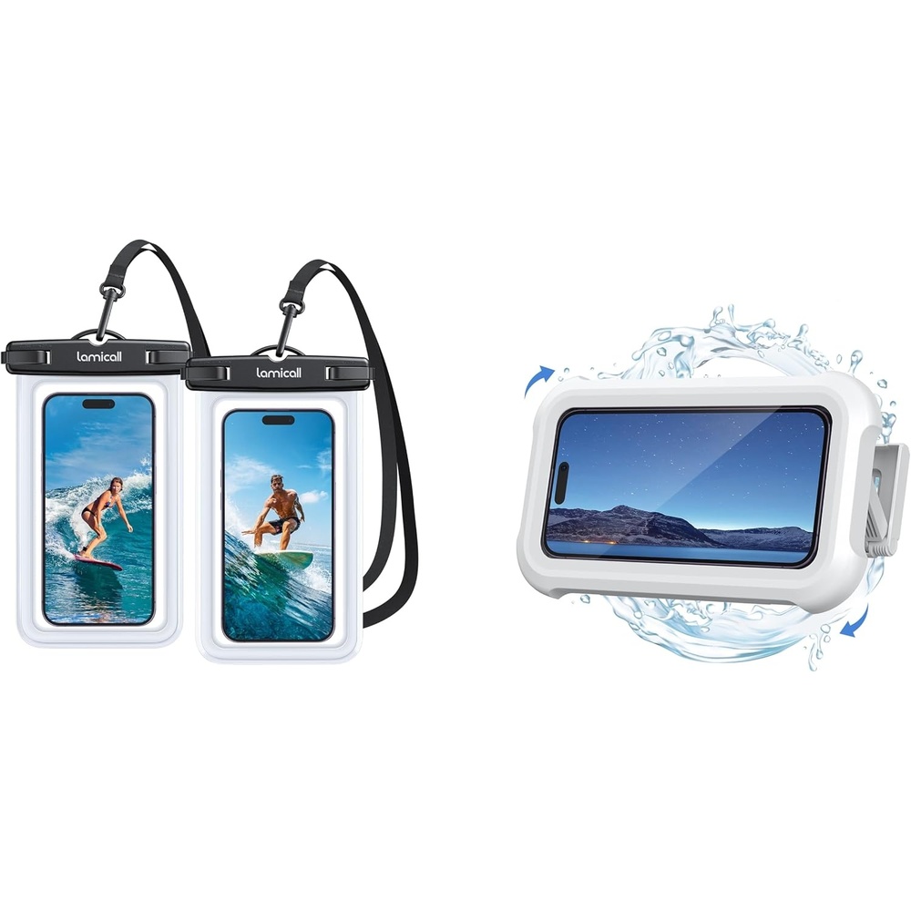 image:imageLamicall Waterproof Phone Pouch Waterproof Shower Phone Holder