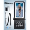 Lamicall Double Bag Waterproof Phone Pouch – IPX8 Waterproof Phone Case with Lanyard, Beach Vacation Cruise Ship Essentials for iPhone 16/14/13 Pro Max, Galaxy 25/24/23, 4-7.5″ White(Black)