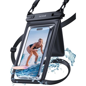 Lamicall Double Bag Waterproof Phone Pouch – IPX8 Waterproof Phone Case with Lanyard, Beach Vacation Cruise Ship Essentials for iPhone 16/14/13 Pro Max, Galaxy 25/24/23, 4-7.5″ White(Black)
