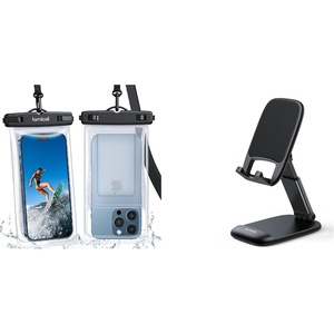 Lamicall Waterproof Floating Phone Pouch and Foldable Phone Stand for Desk