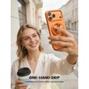 Lamicall Cosmic Orange Silicone Finger Loop Magnetic Phone Grip for MagSafe | Durable Zinc Alloy Stand Kickstand, Magnet Cell Phone Ring Holder for iPhone 17 Pro Max, All Phones, Mag Safe Accessories(Cosmic Orange – Zinc Alloy – Silicone Grip)