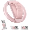 Lamicall Cosmic Orange Silicone Finger Loop Magnetic Phone Grip for MagSafe | Durable Zinc Alloy Stand Kickstand, Magnet Cell Phone Ring Holder for iPhone 17 Pro Max, All Phones, Mag Safe Accessories(Soft Pink – Zinc Alloy – Silicone Grip)