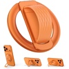 Lamicall Cosmic Orange Silicone Finger Loop Magnetic Phone Grip for MagSafe | Durable Zinc Alloy Stand Kickstand, Magnet Cell Phone Ring Holder for iPhone 17 Pro Max, All Phones, Mag Safe Accessories(Cosmic Orange – Zinc Alloy – Silicone Grip)