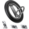 Lamicall for MagSafe Magnetic Phone Ring Grip, Super Magnet Pink Ring | 360° Rotating, Vertical Friendly, Metal Finger Ring Stand Kickstand for iPhone 17 16 Pro Max Air, Mag Safe Decor Accessories(Misty Black)