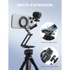 Lamicall for MagSafe Tripod Stand Dual-Side Magnetic with 1/4″, Arca, Hook | 360° Upgraded tiny Aluminum Magnetic Phone Tripod for iPhone 17/16/15 Pro Max Women Men Phone Stand fit Vlog Travel Black(Black)