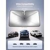 Tesla Model 3/Y Foldable Windshield Sunshade Umbrella UV Block 10-Rib Frame | Foldable 10-Rib Umbrella, 5 Layers UV Block Coating, Window Heat Insulation Protect for 2017-2026 Tesla Model 3/Y Accessories(52″x31″)