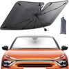 Tesla Model 3/Y Foldable Windshield Sunshade Umbrella UV Block 10-Rib Frame | Foldable 10-Rib Umbrella, 5 Layers UV Block Coating, Window Heat Insulation Protect for 2017-2026 Tesla Model 3/Y Accessories(52″x31″)