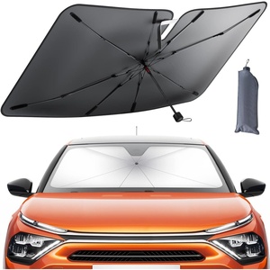 Tesla Model 3/Y Foldable Windshield Sunshade Umbrella UV Block 10-Rib Frame | Foldable 10-Rib Umbrella, 5 Layers UV Block Coating, Window Heat Insulation Protect for 2017-2026 Tesla Model 3/Y Accessories(52″x31″)
