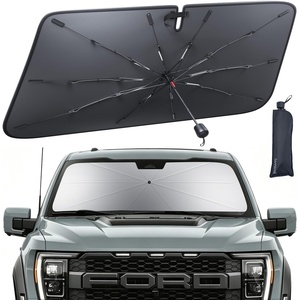 Tesla Model 3/Y Foldable Windshield Sunshade Umbrella UV Block 10-Rib Frame | Foldable 10-Rib Umbrella, 5 Layers UV Block Coating, Window Heat Insulation Protect for 2017-2026 Tesla Model 3/Y Accessories(Ford F150 (2021-2025))