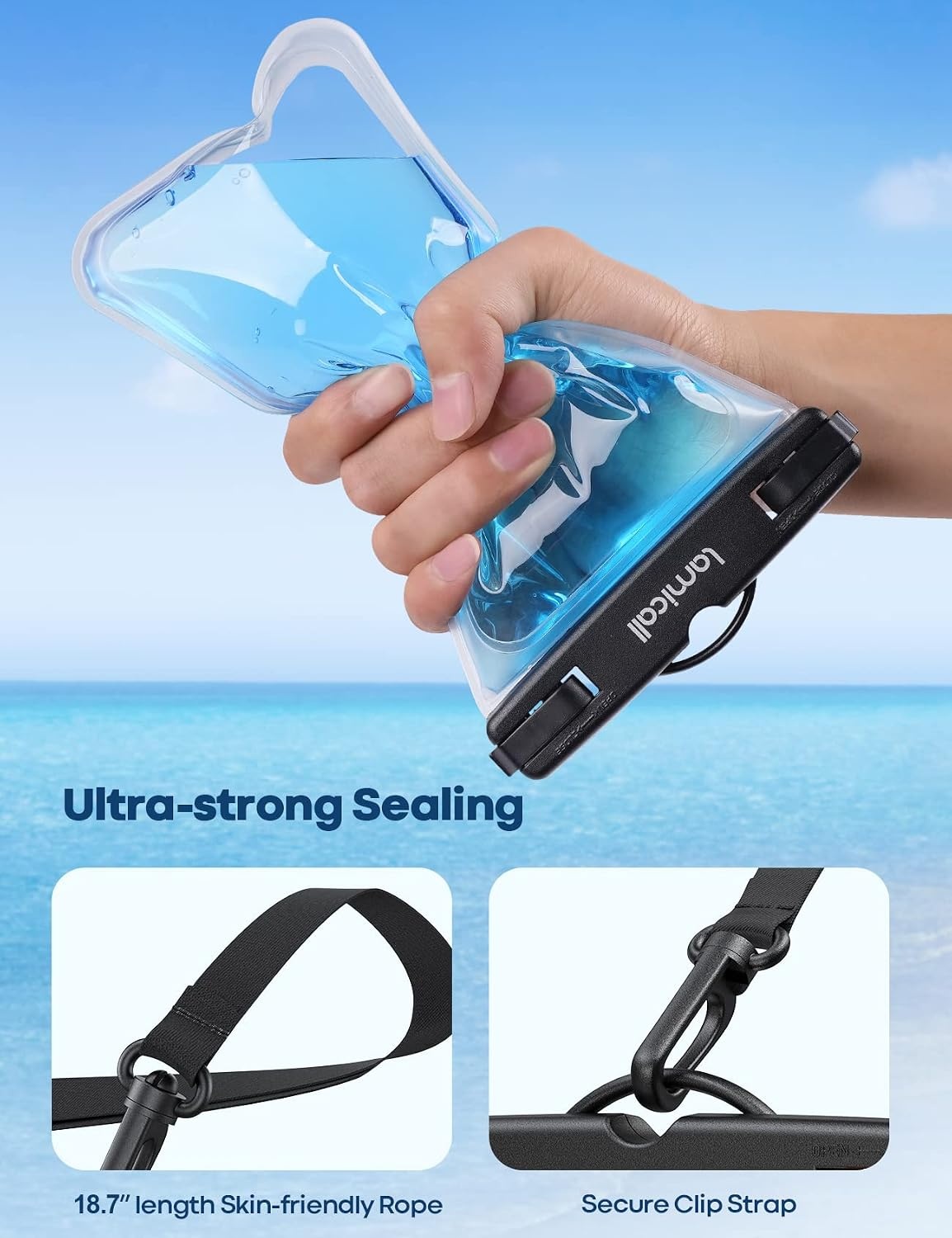 image:imageLamicall 2Pack Cell Phone Lanyard Crossbody amp Waterproof Phone Pouch Case