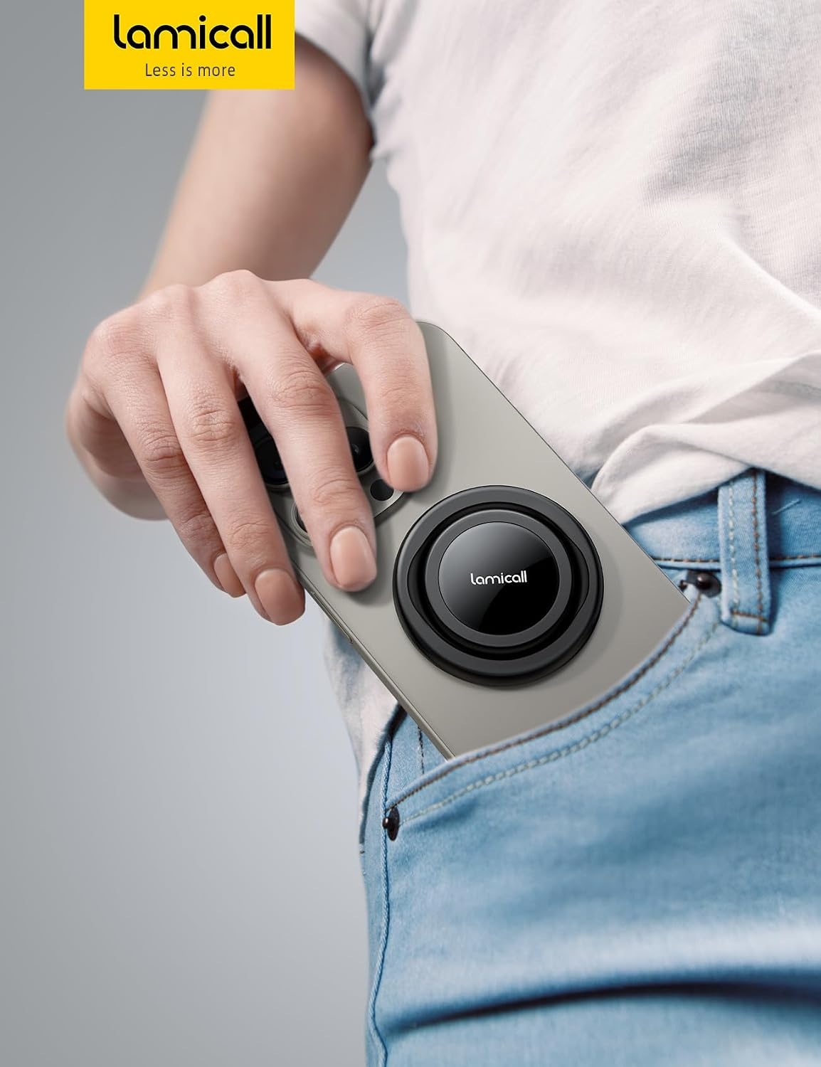 image:imageLamicall 360 Rotation Soft Strap Finger Grip Phone Pouch Case