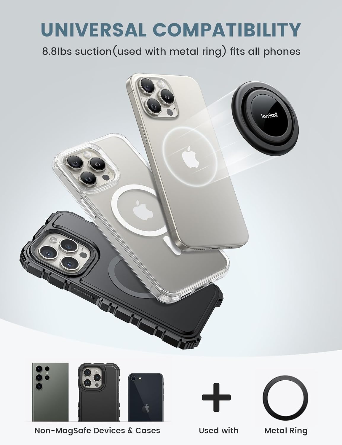 image:imageLamicall 360 Rotation Soft Strap Finger Grip Phone Pouch Case