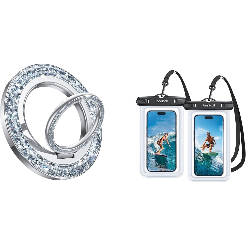image:imageLamicall 2024 Stylish Magnetic Twinkle Ring Waterproof Phone Pouch