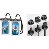 Lamicall Waterproof Phone Pouch Case + 1s Lock Spring Cable Clips Organizer