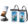 Lamicall Waterproof Phone Pouch Case & 360 Rotating Adjustable Phone Stand for Desk