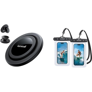 Lamicall 360° Rotation Soft Strap Finger Grip + Phone Pouch Case