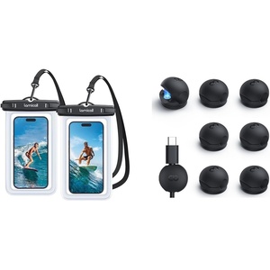 Lamicall Waterproof Phone Pouch Case + Silicone Magnetic Cord Organizer