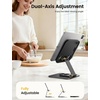Lamicall Adjustable iPad Stand for Desk, Ultra-Slim Foldable, 360° Rotation(Black)