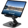 Lamicall Adjustable iPad Stand for Desk, Ultra-Slim Foldable, 360° Rotation(Black)
