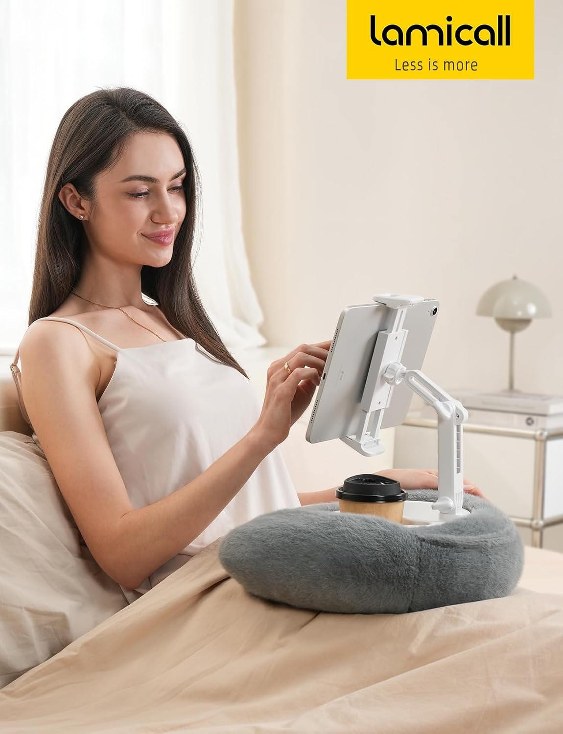 image:imageLamicall Kindle Holder Tablet Pillow Stand Extendable Arm iPad Soft PadGrey