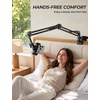 Lamicall Phone Holder for Bed & Desk, 32.5″ Flexible Carbon Steel Arm Mount(Black)