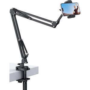 Lamicall Phone Holder for Bed & Desk, 32.5″ Flexible Carbon Steel Arm Mount(Black)