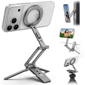 Lamicall for MagSafe Tripod Stand Dual-Side Magnetic with 1/4″, Arca, Hook(NEW Upgraded – Silver)