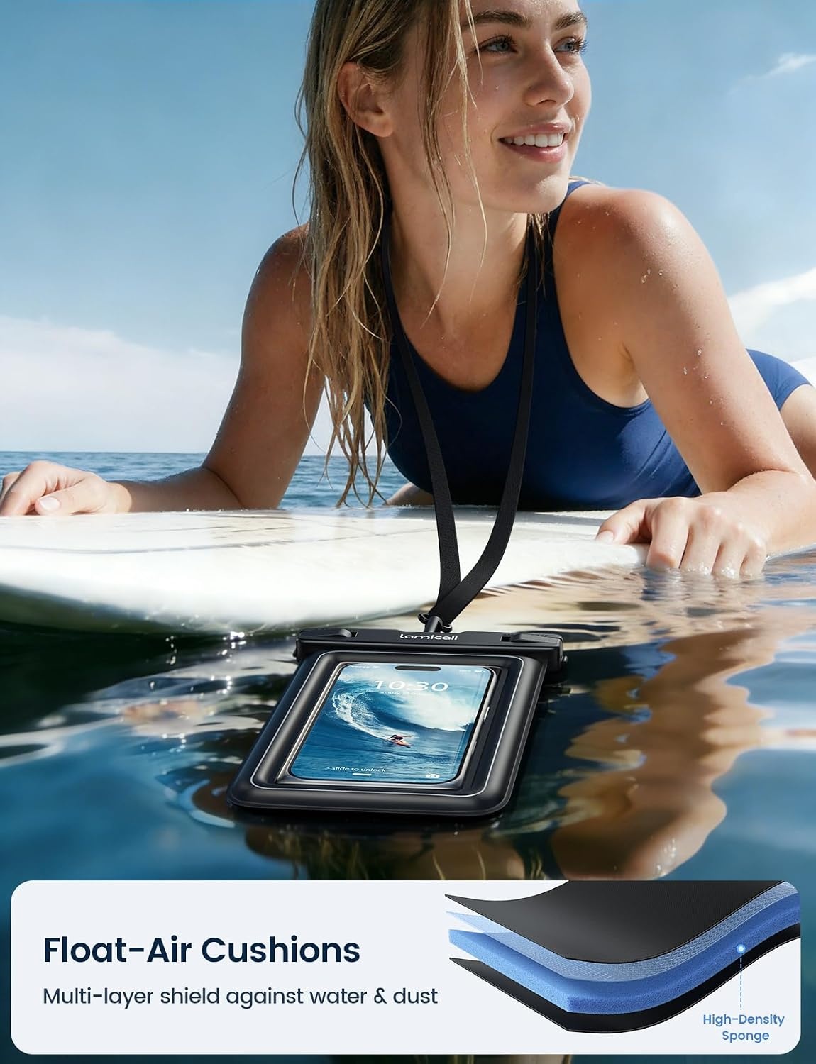 image:imageLamicall 2Pack Cell Phone Lanyard Crossbody amp IP68 Floating Waterproof Phone Pouch