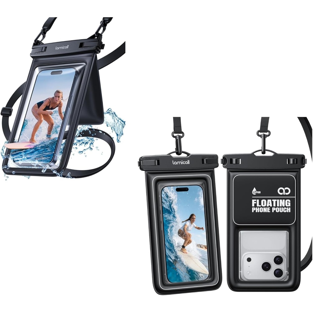 image:imageLamicall IP68 Floating Waterproof Phone Pouch amp Double Space Waterproof Phone Pouch