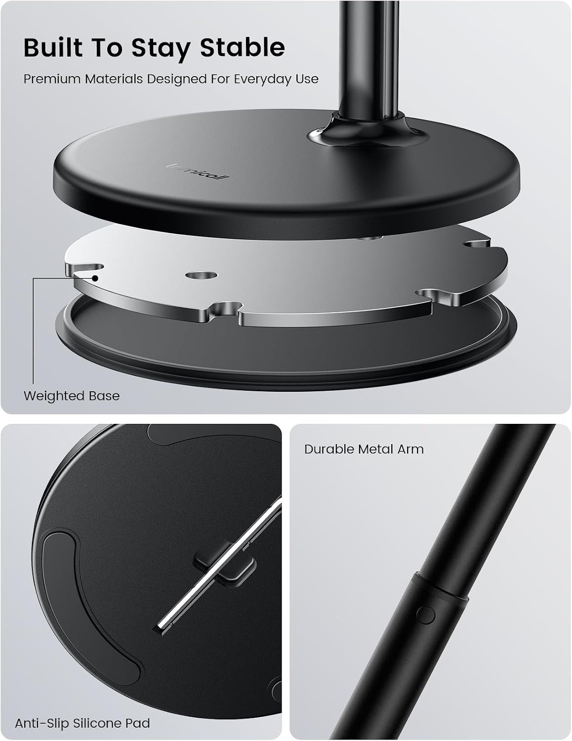 image:imageLamicall Magnetic Phone Stand for Desk Height Adjustable Holder for iPhone