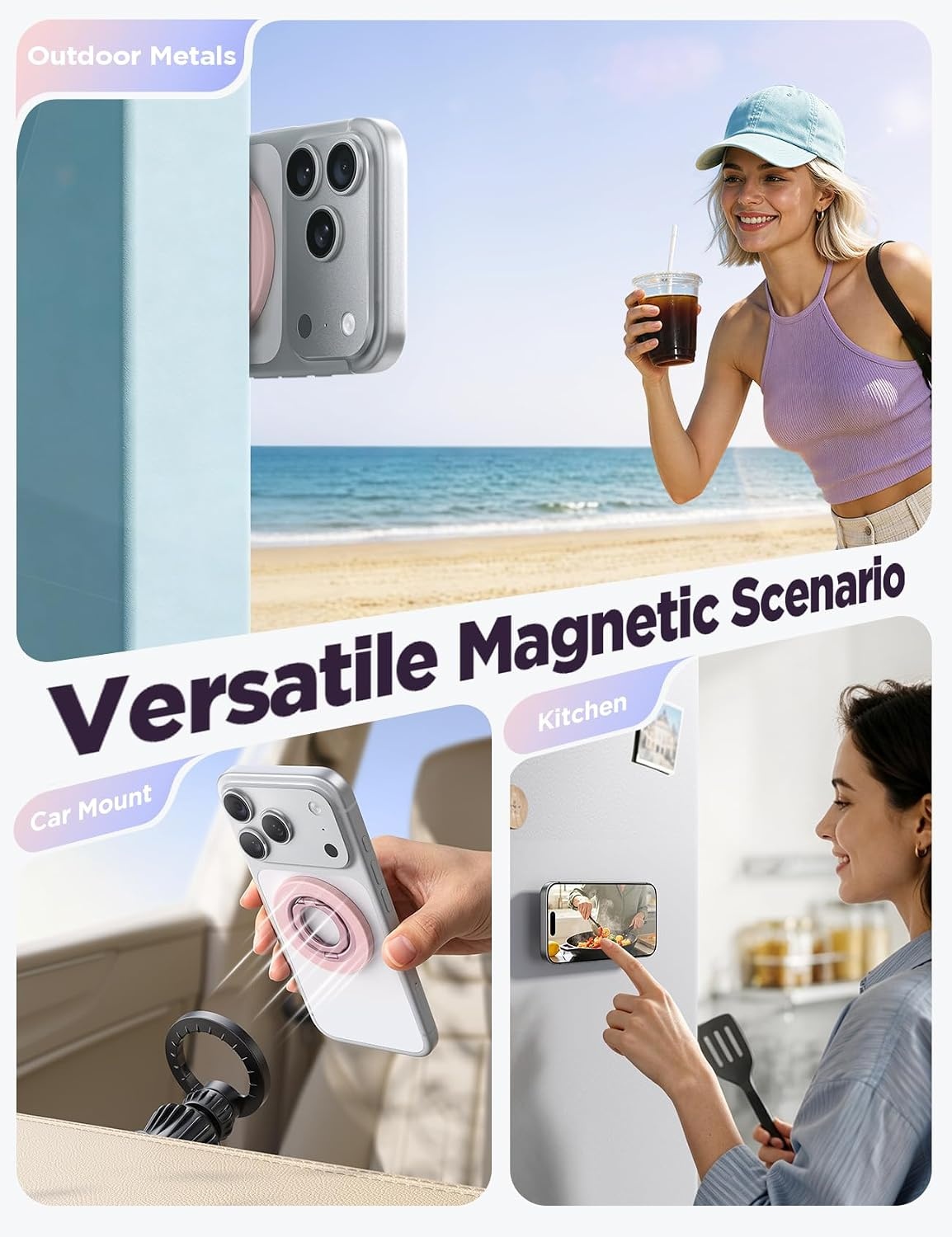 image:imageLamicall for MagSafe Magnetic Phone Ring Grip Ultra Slim Pink